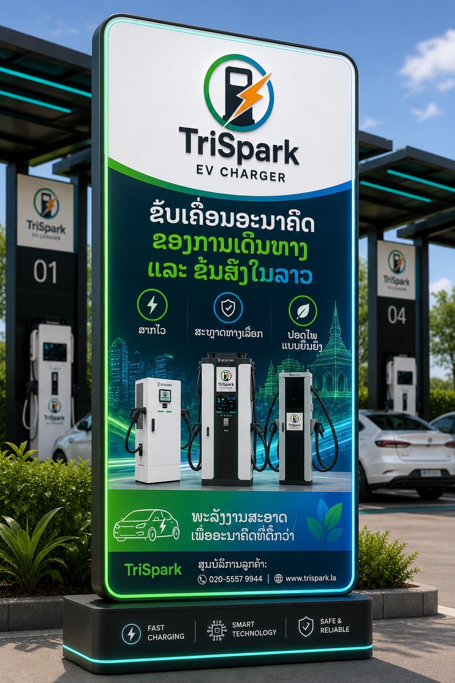 TriSpark charging station on partner property